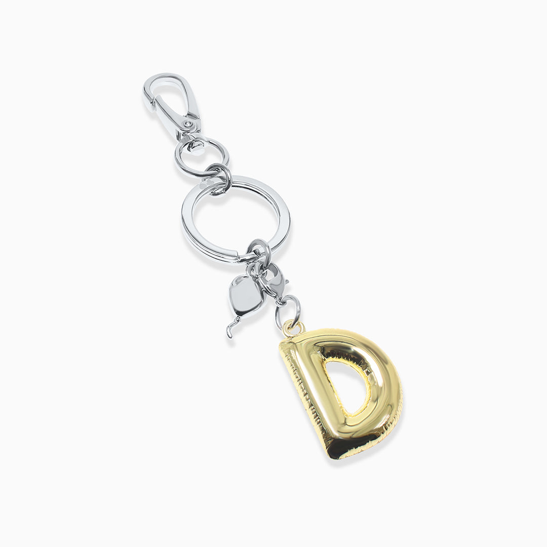 Party Balloon Letter Keyring - D