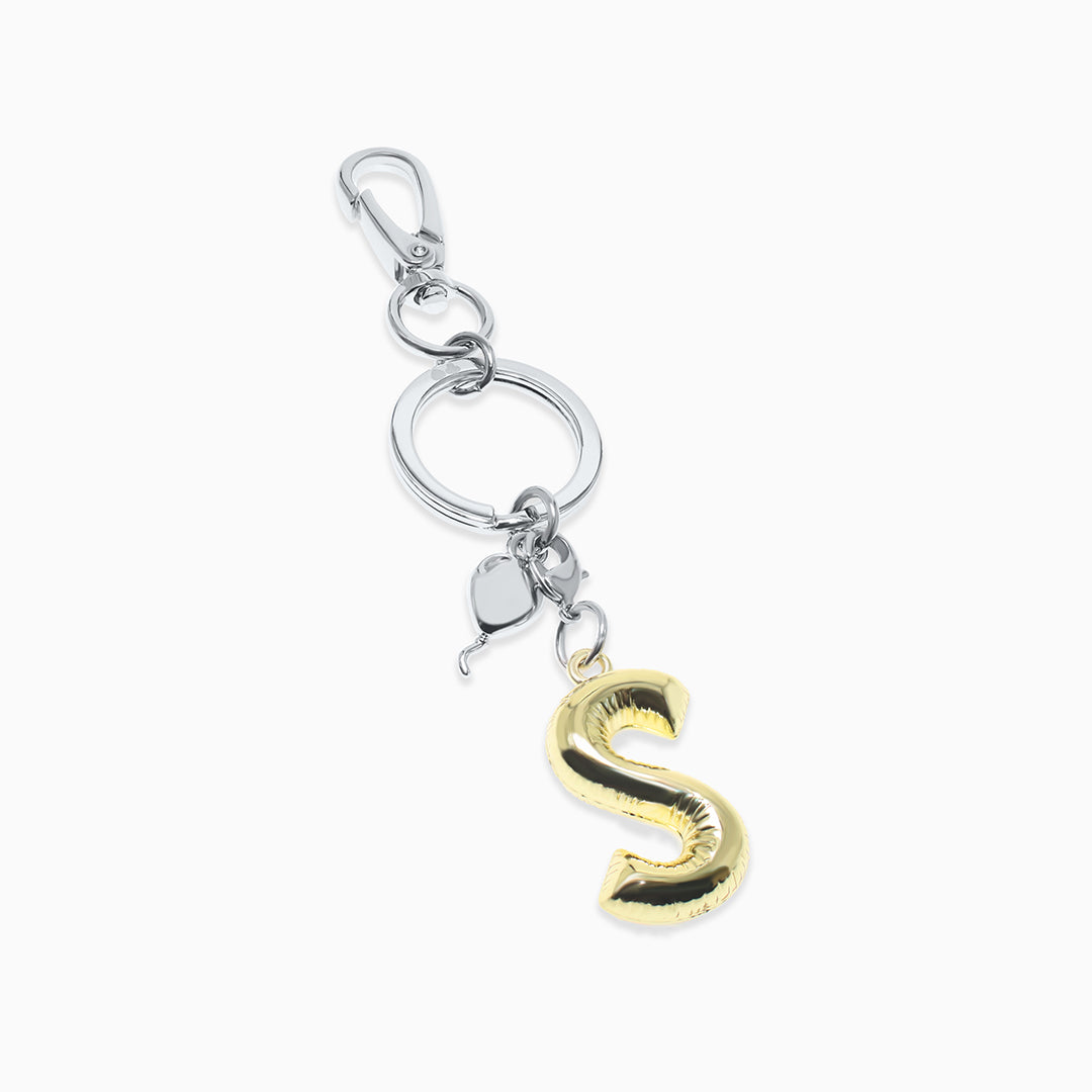 Party Balloon Letter Keyring - S